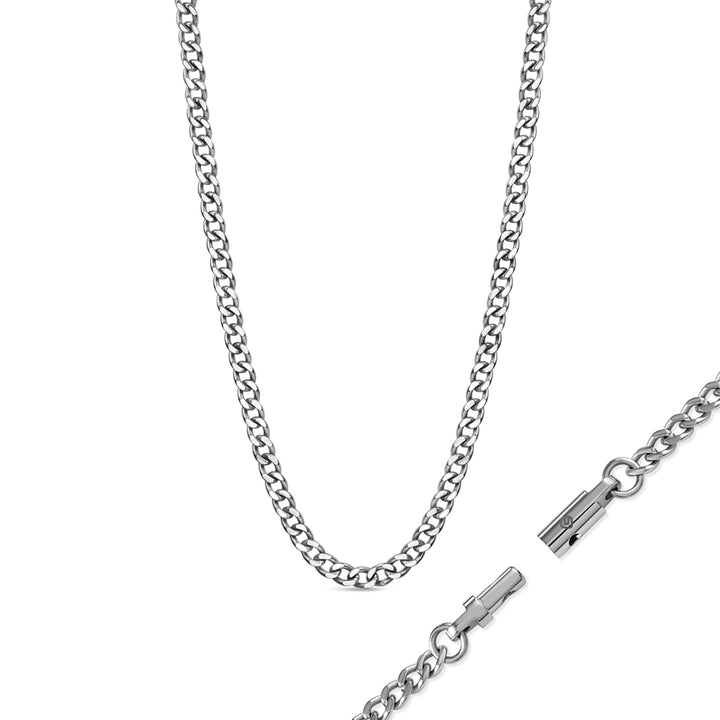 Chain Necklace with Locking Clasp - Stainless Steel