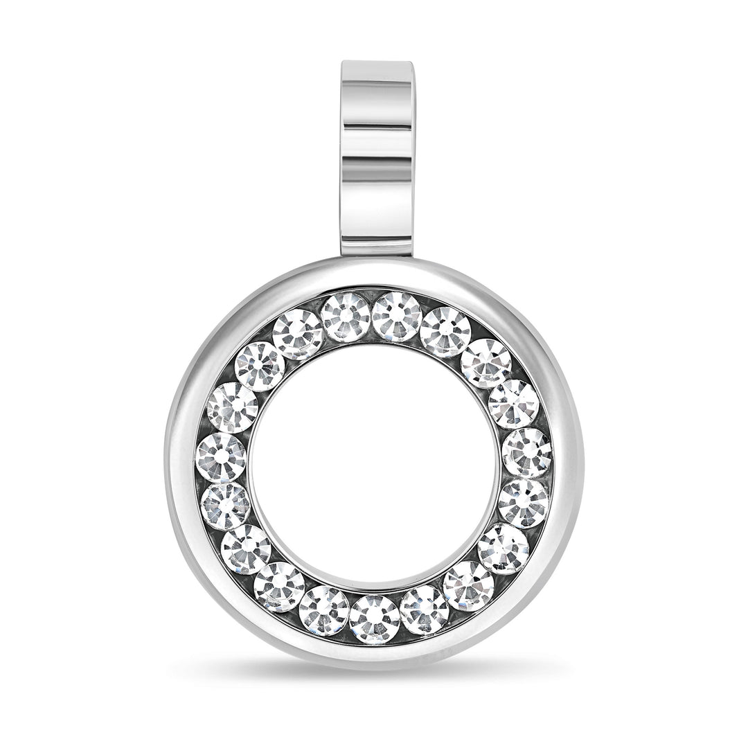 Circle Pendant with Gems - Titanium