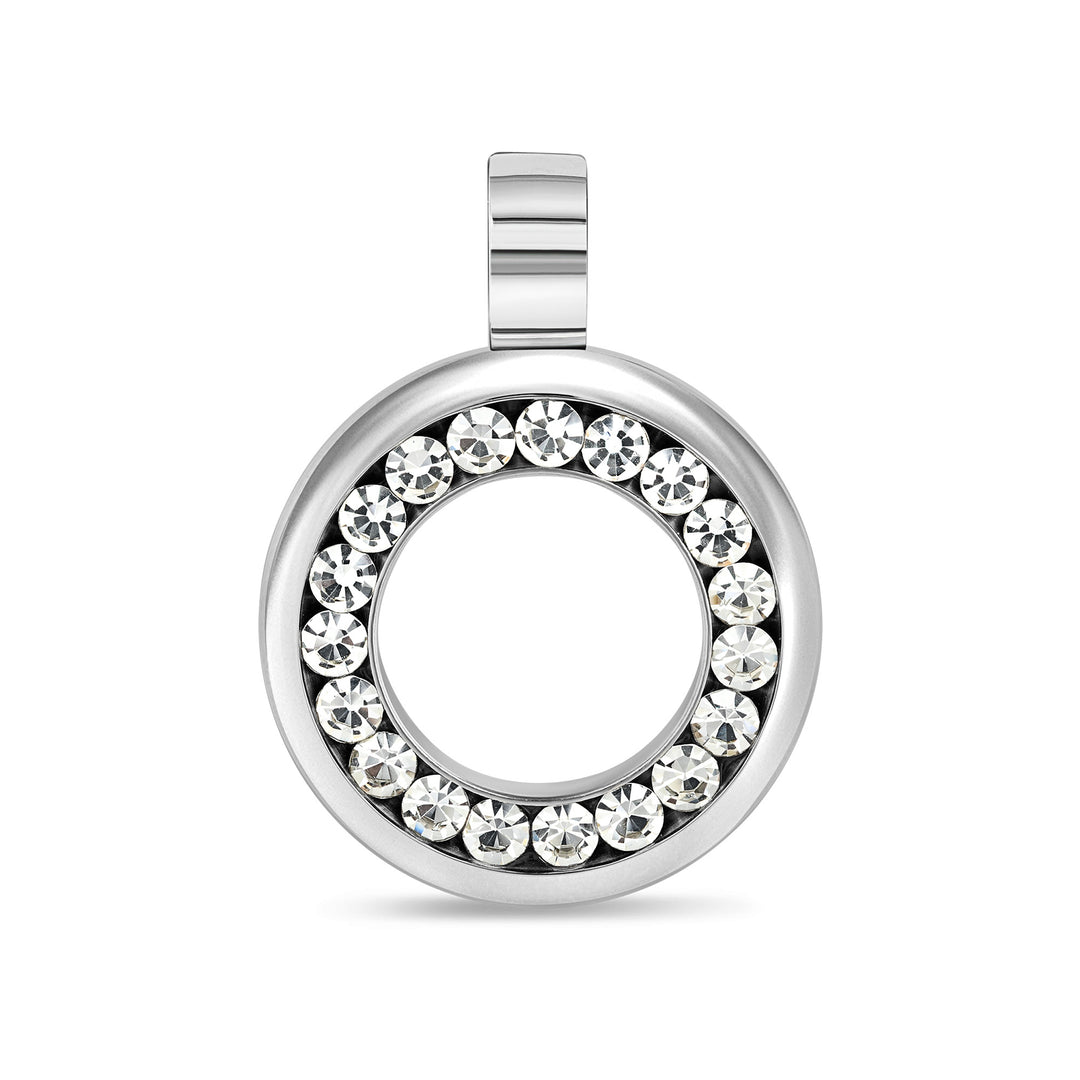 Circle Pendant with Gems - Titanium