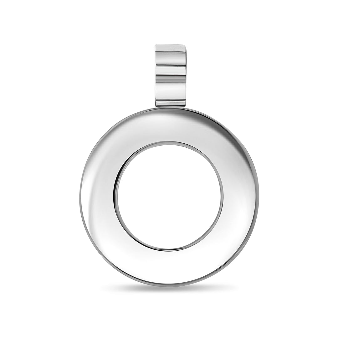 Circle Pendant with Gems - Titanium