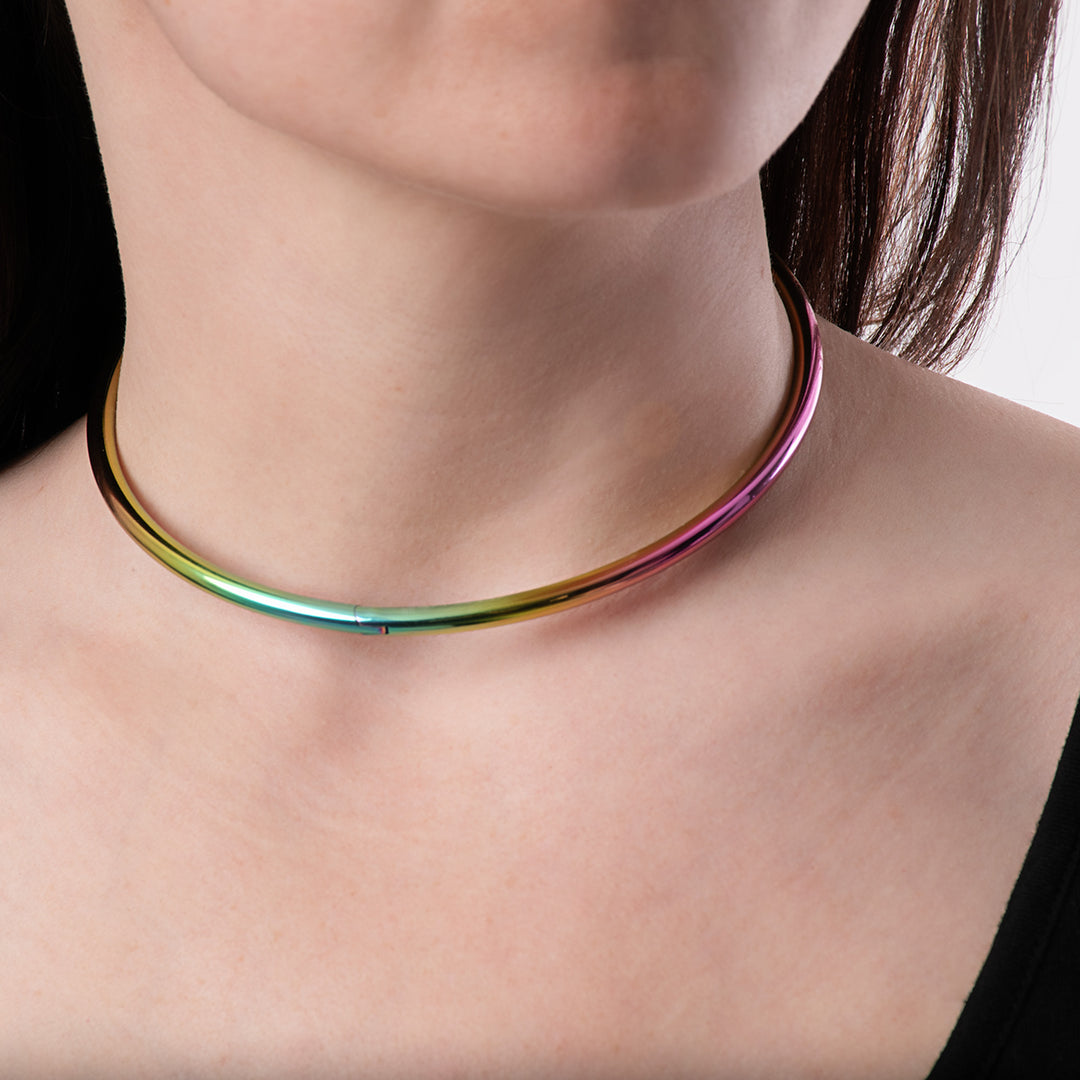 Thin Eternity Collar - Titanium - Prism