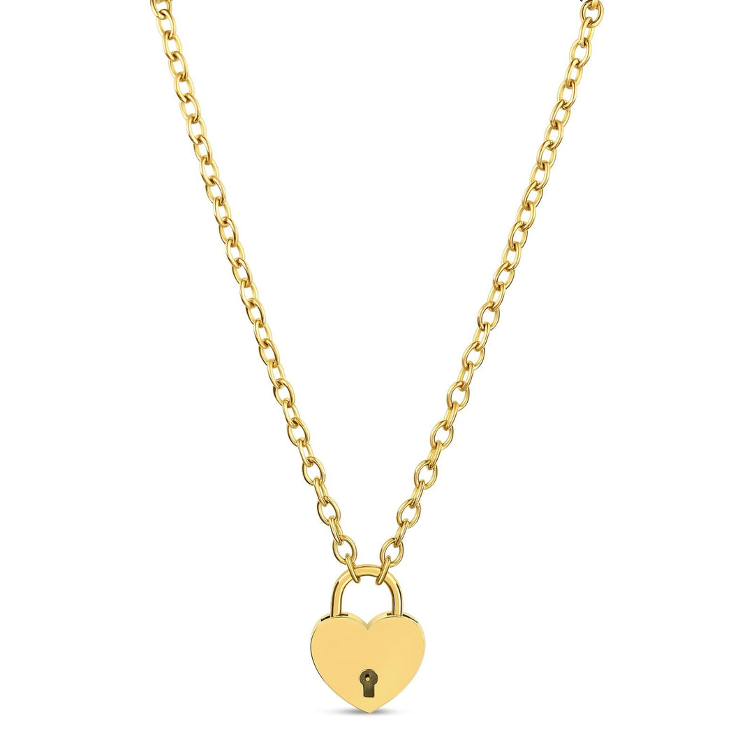 Heart of Gold Heart Lock Necklace